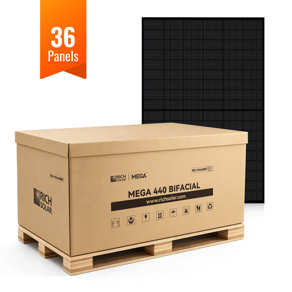 MEGA 440 Bifacial – 440W 24V Solar Panel Pallet
