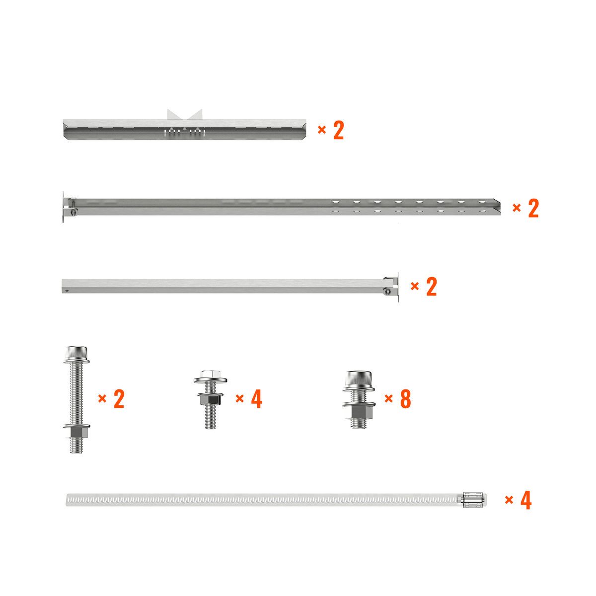 Adjustable Solar Pole Mount Kit – 2 Panels, 25–90° Tilt