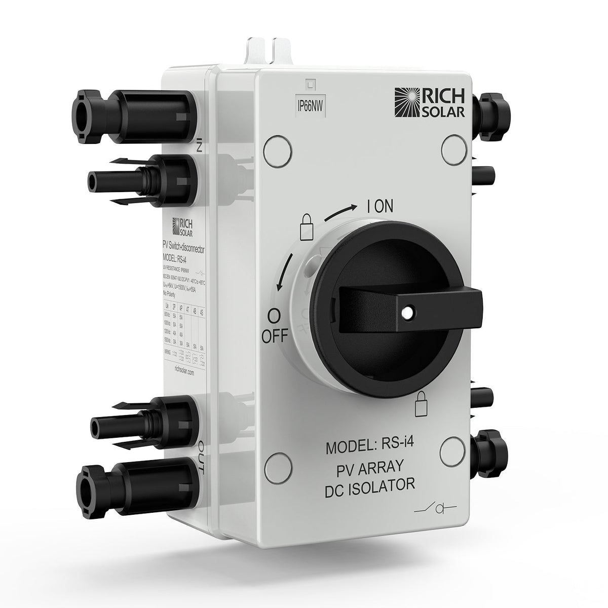 PV DC Disconnect Switch – 1500V 40A, 4-Pole, 2 Strings