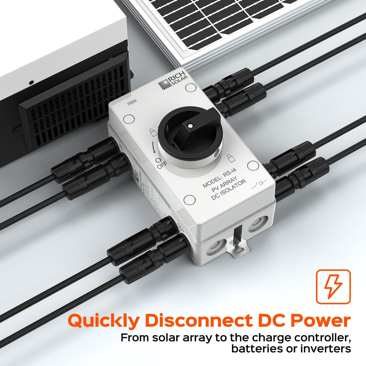 PV DC Disconnect Switch – 1500V 40A, 4-Pole, 2 Strings