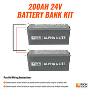 24V 200Ah LiFePO4 Battery Bank – 5.12kWh