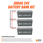 24V 300Ah LiFePO4 Battery Bank – 7.68kWh