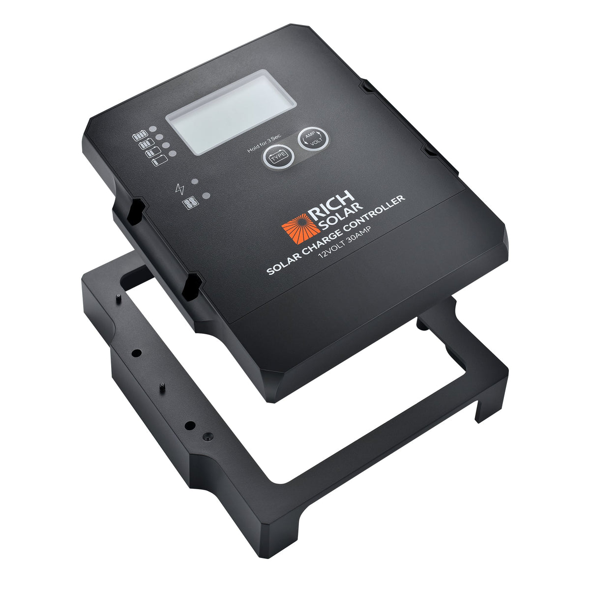 30A 12V PWM Solar Charge Controller – Negative Ground