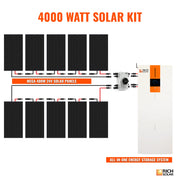 4000 Watt Solar | 48V 6500W/120V Hybrid Inverter | All-in-One Kit