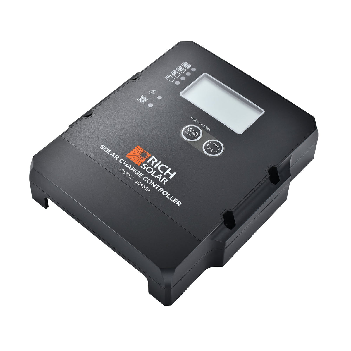 30A 12V PWM Solar Charge Controller – Negative Ground