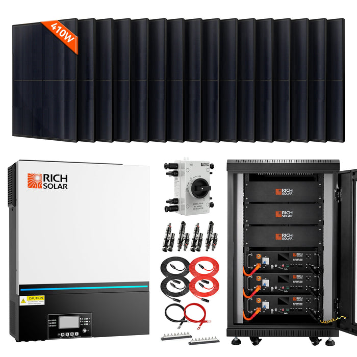 Complete Off-Grid Solar Kit RS-H6548 | 8000W PV Input 48V 120VAC Output + 6560(16x410) Watt Solar PV [KIT-SR0001]