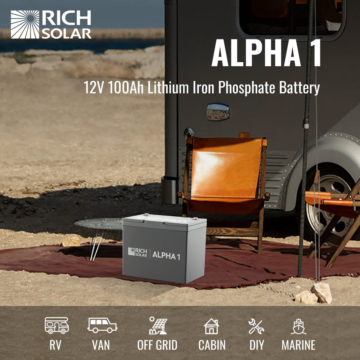 ALPHA 1 – 12V 100Ah LiFePO4 Battery
