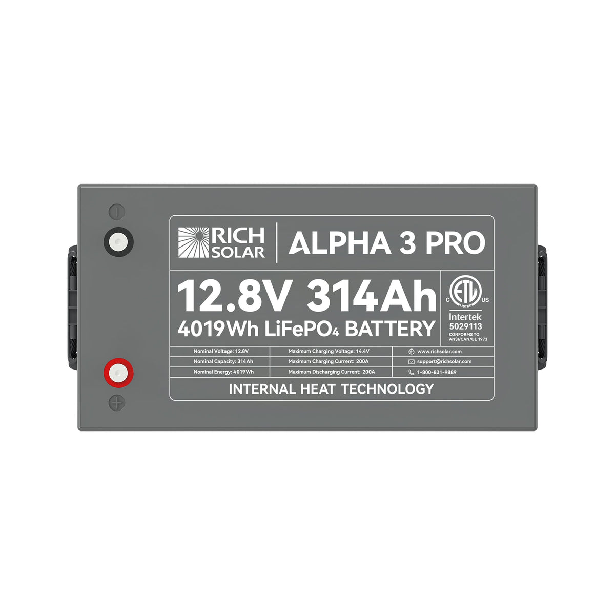 ALPHA 3 PRO – 12V 314Ah LiFePO4 Battery