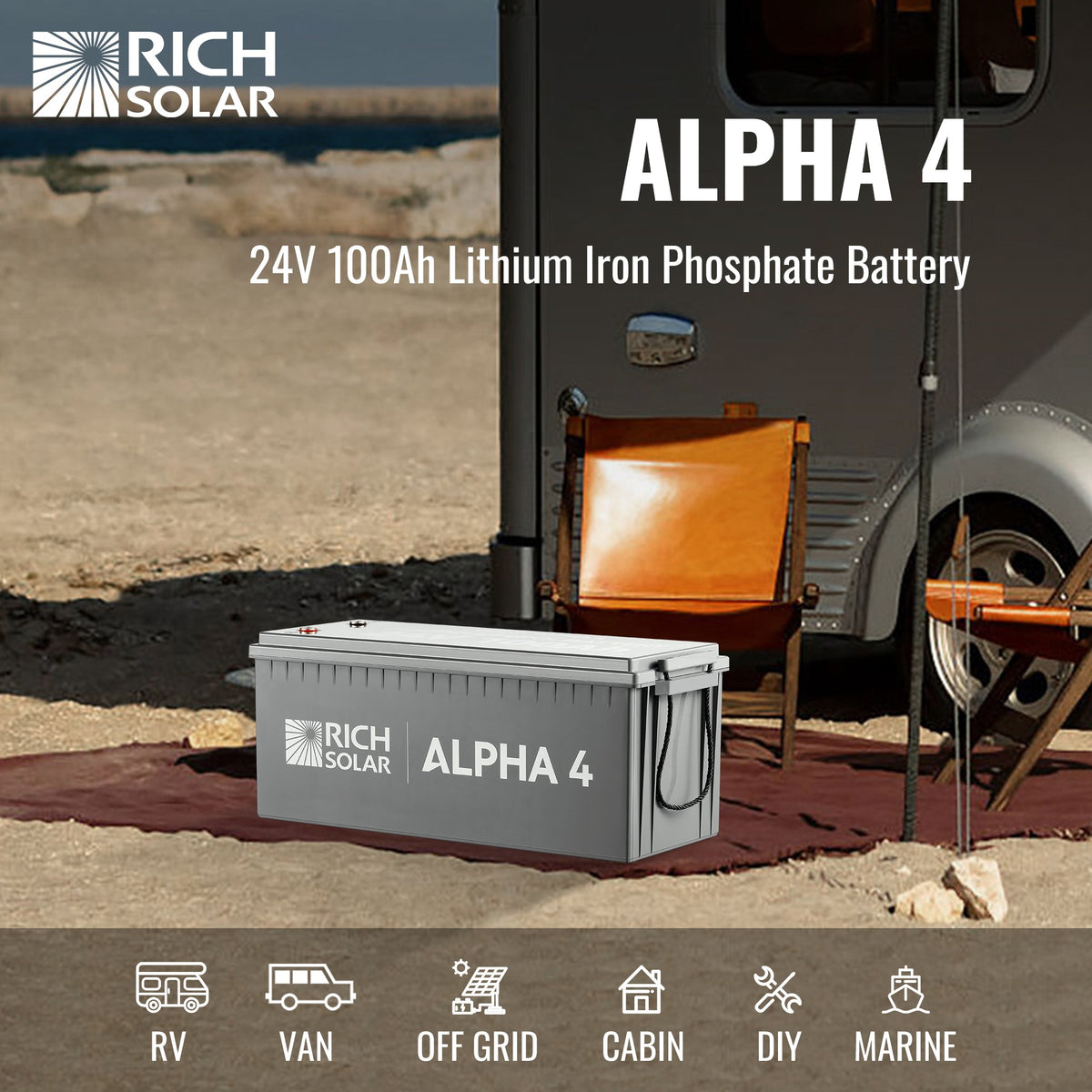 ALPHA 4 – 24V 100Ah LiFePO4 Battery