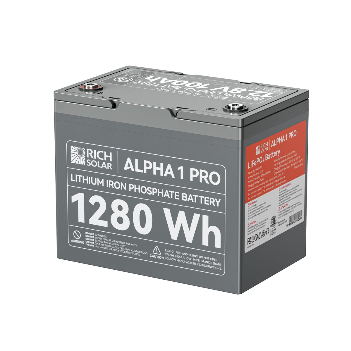 ALPHA 1 PRO – 12V 100Ah LiFePO4 Battery