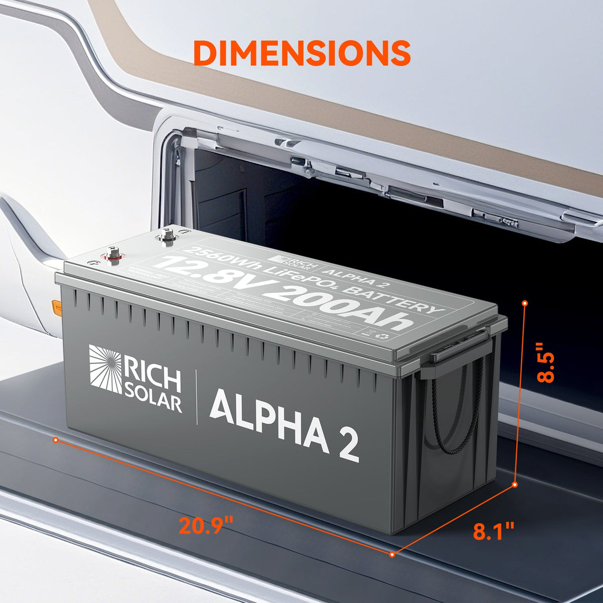 ALPHA 2 – 12V 200Ah LiFePO4 Battery