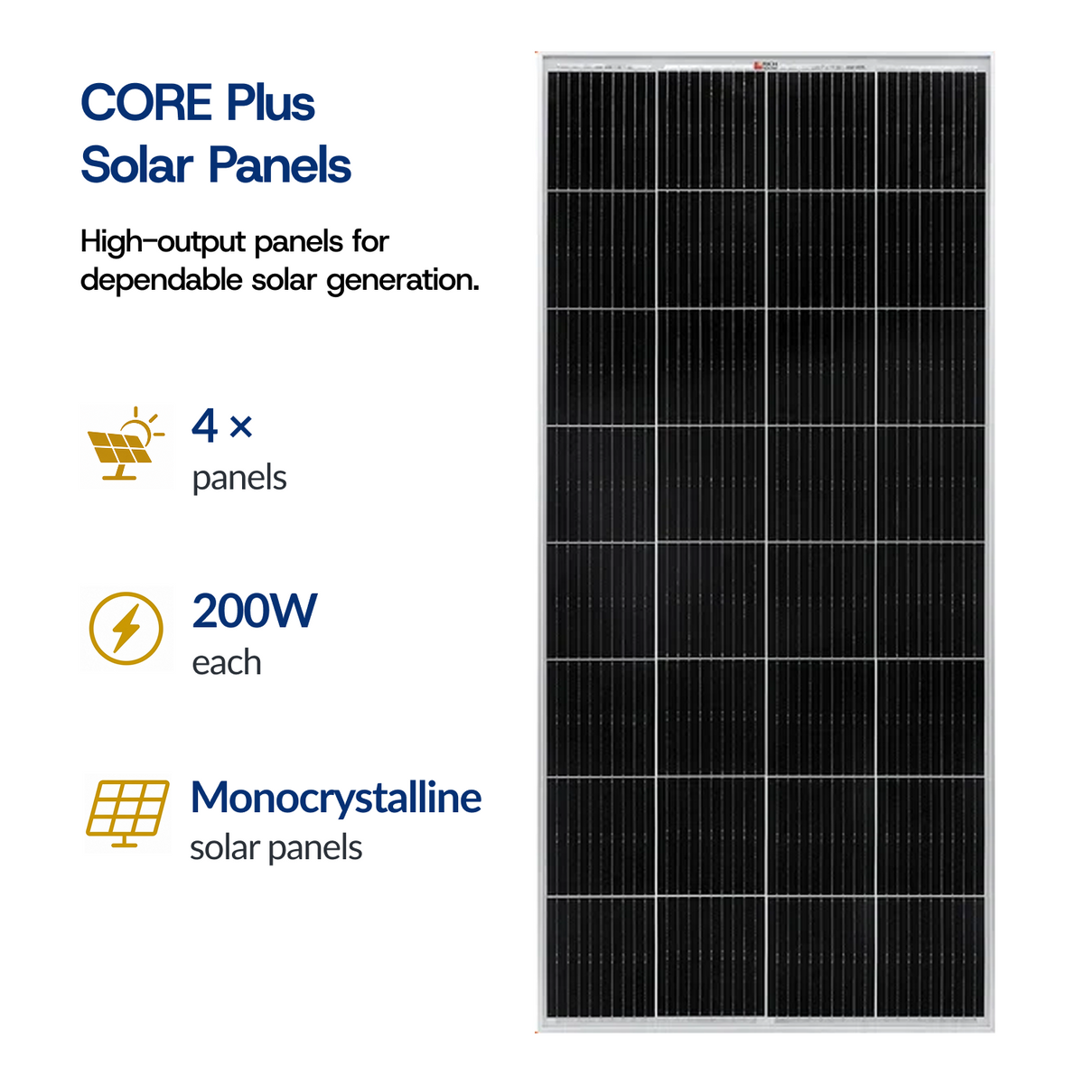 Core Plus 800W Off-Grid Solar Kit with 3000W Inverter & 5.12–7.68kWh Lithium Battery