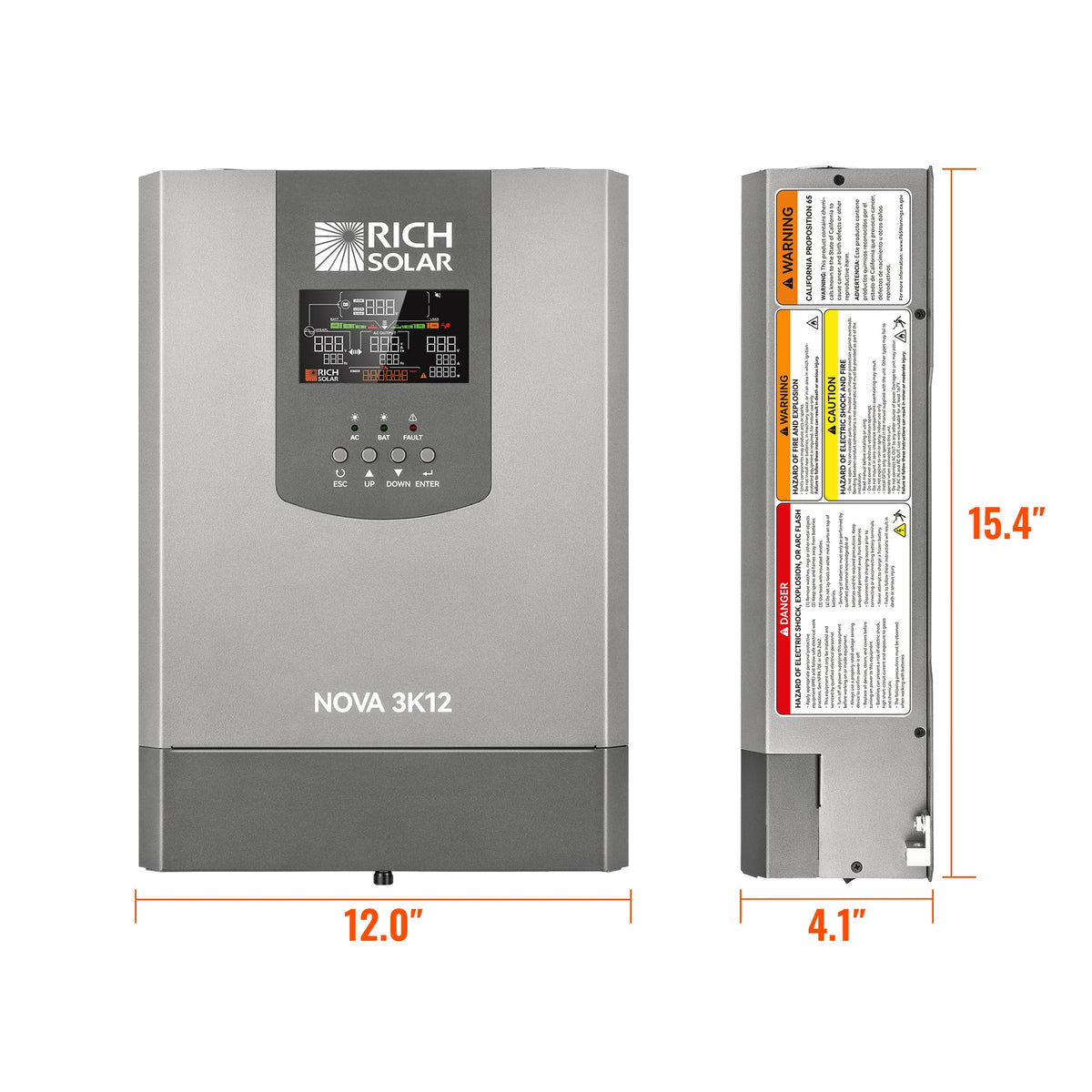 NOVA 3K12 – 3,000W 12V Inverter with Transfer Switch