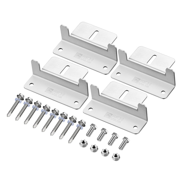 Solar Panel Z-Brackets with Screws – Pack of 4