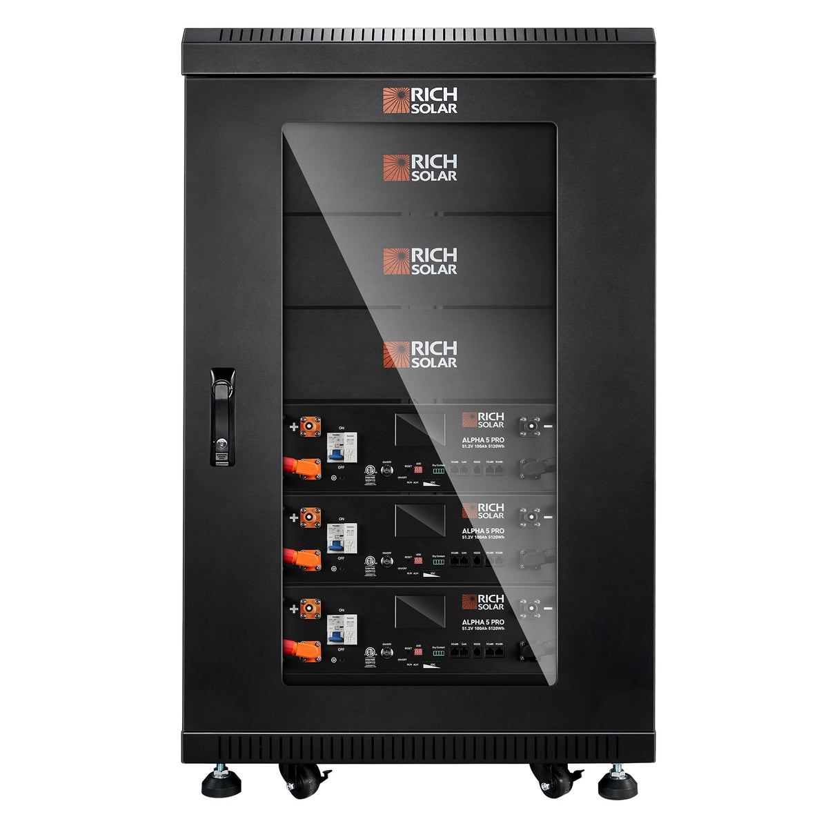 Battery Server Rack for ALPHA 5 PRO – 6-Slot Enclosed Cabinet