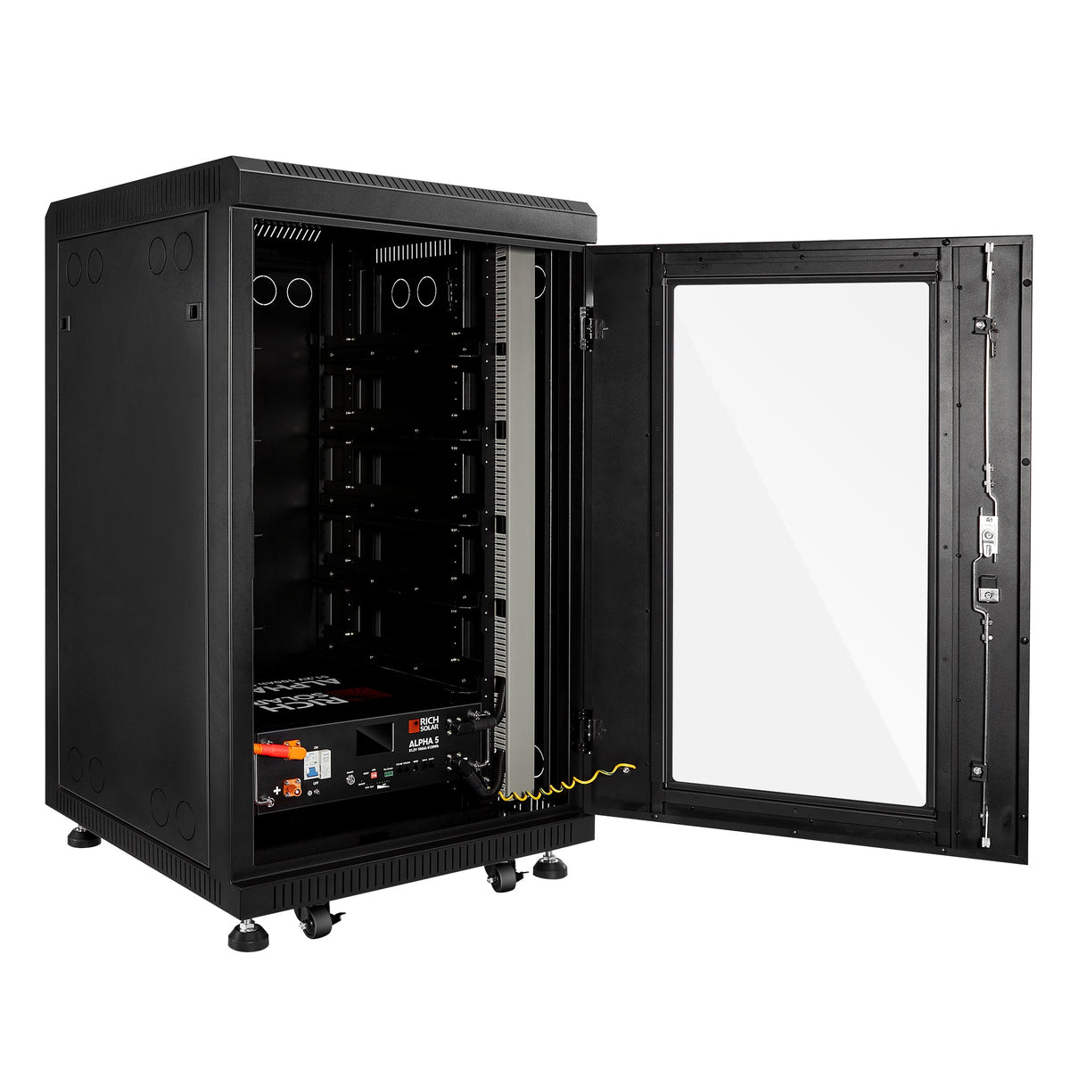 Battery Server Rack for ALPHA 5 PRO – 6-Slot Enclosed Cabinet