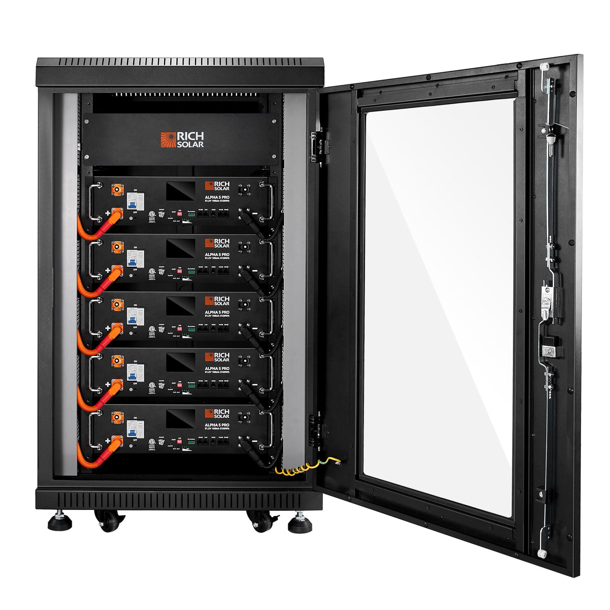Battery Server Rack for ALPHA 5 PRO – 6-Slot Enclosed Cabinet