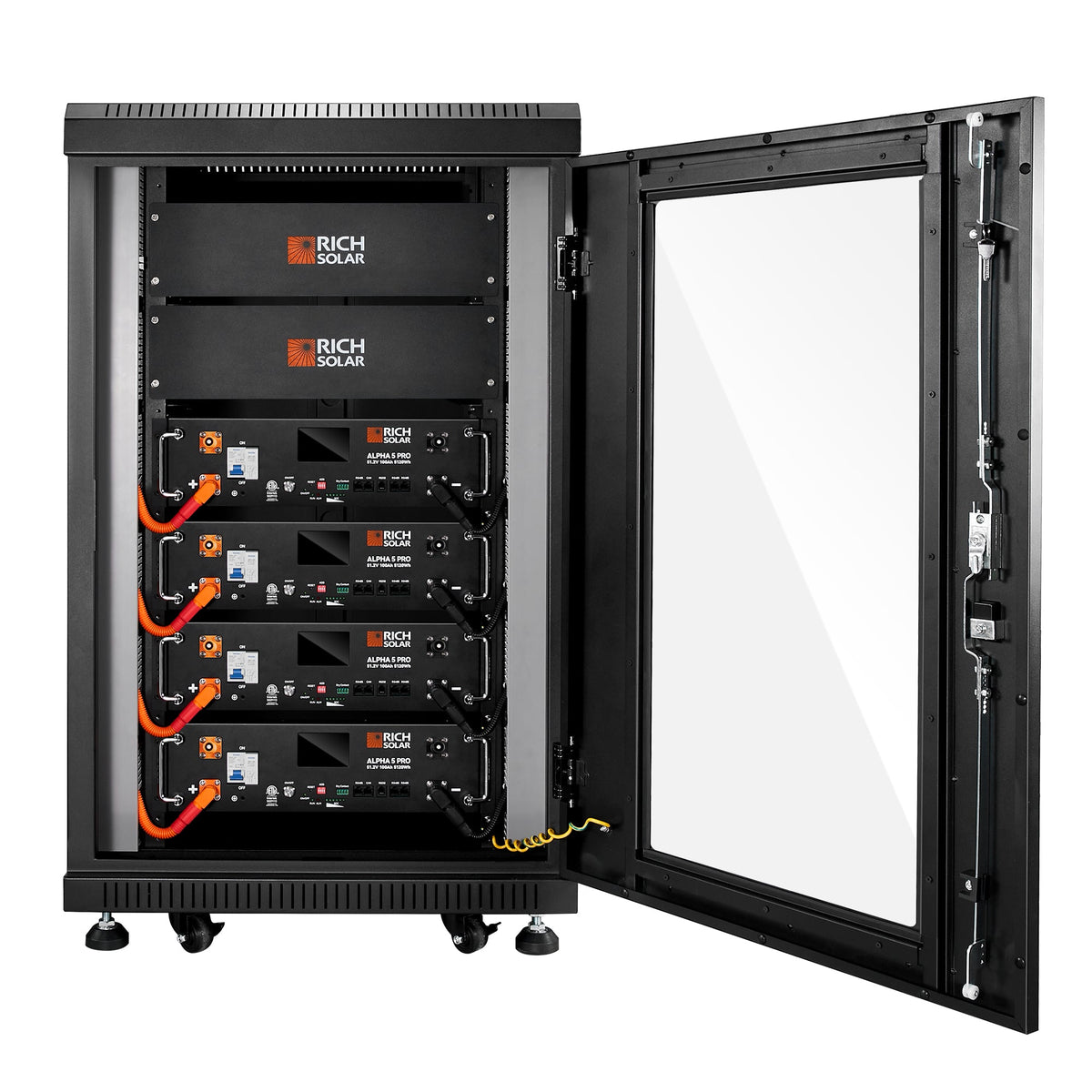 Battery Server Rack for ALPHA 5 PRO – 6-Slot Enclosed Cabinet