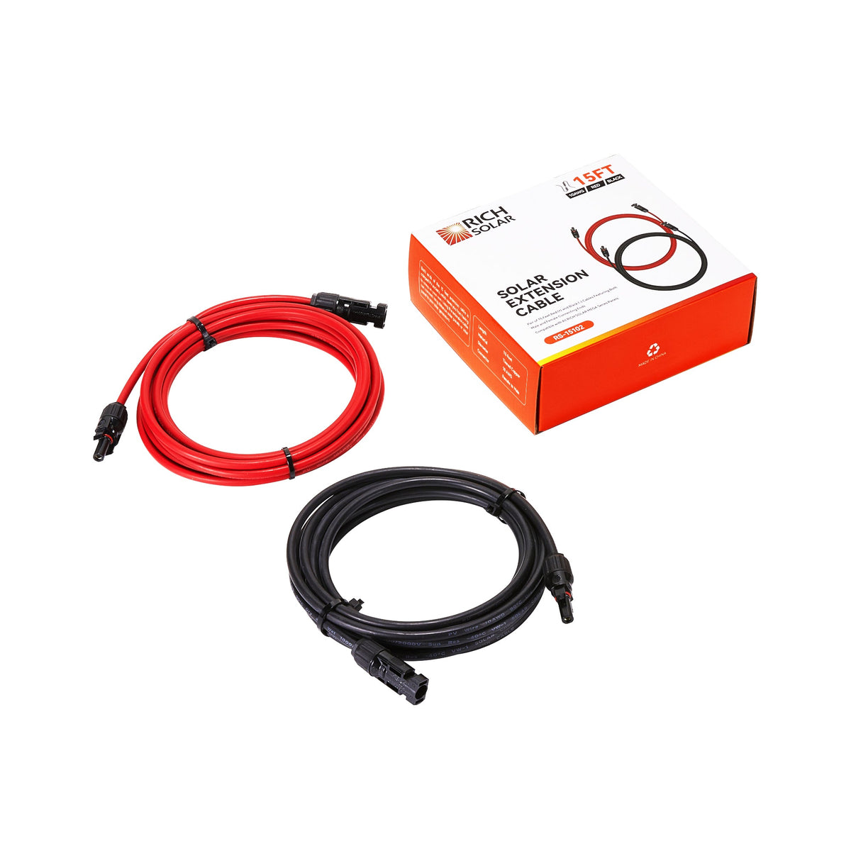 10 AWG Solar Panel Extension Cable Pair – Red & Black