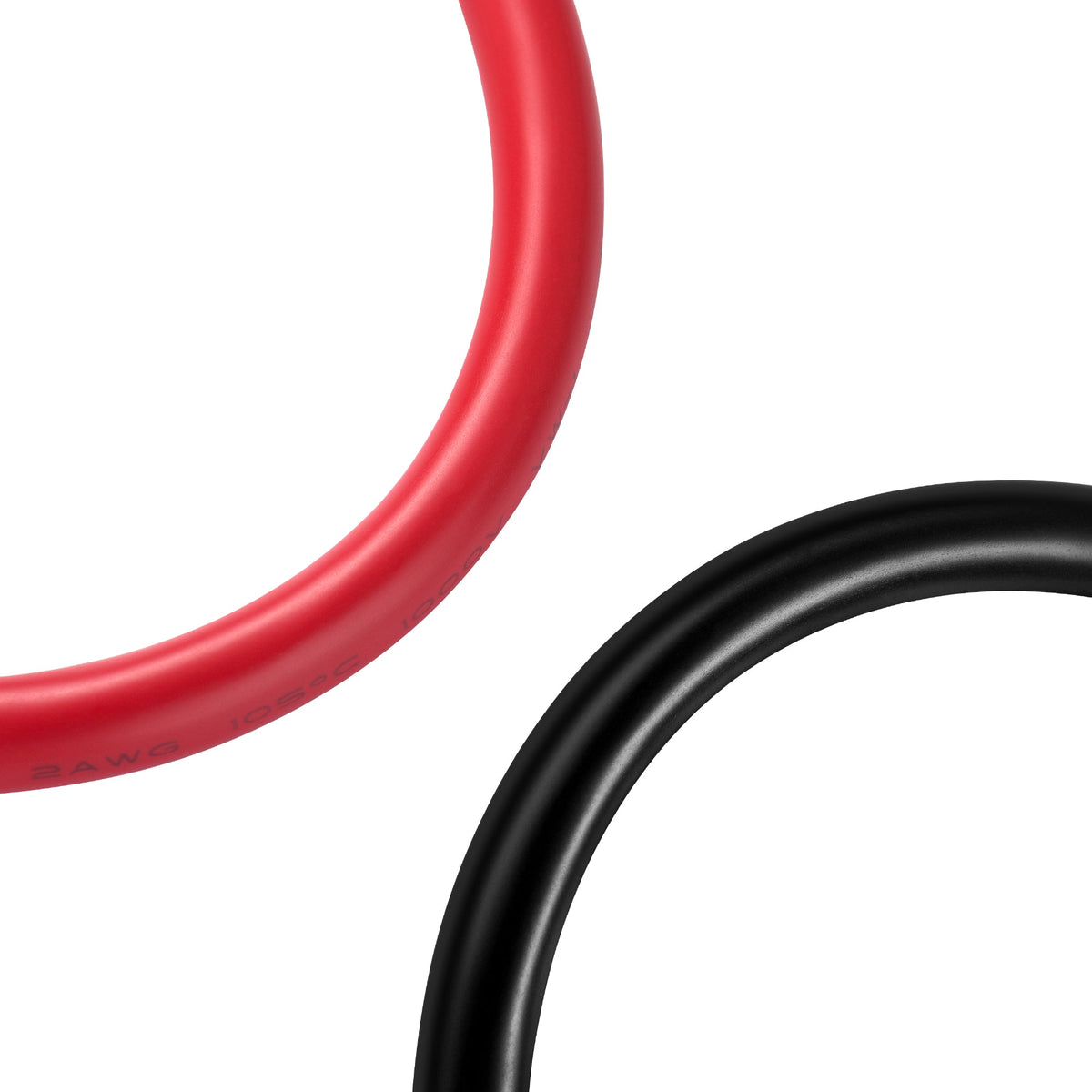 2 AWG Inverter Battery Cables – 3/8" Lugs, 1ft
