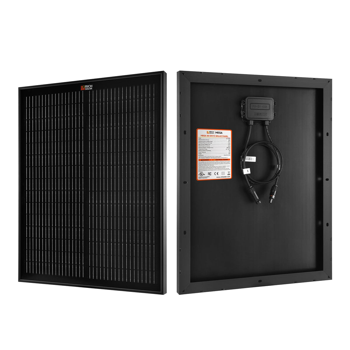 MEGA 50 Onyx – 50W 12V All-Black Solar Panel
