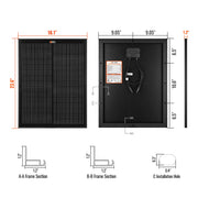MEGA 50 Onyx – 50W 12V All-Black Solar Panel