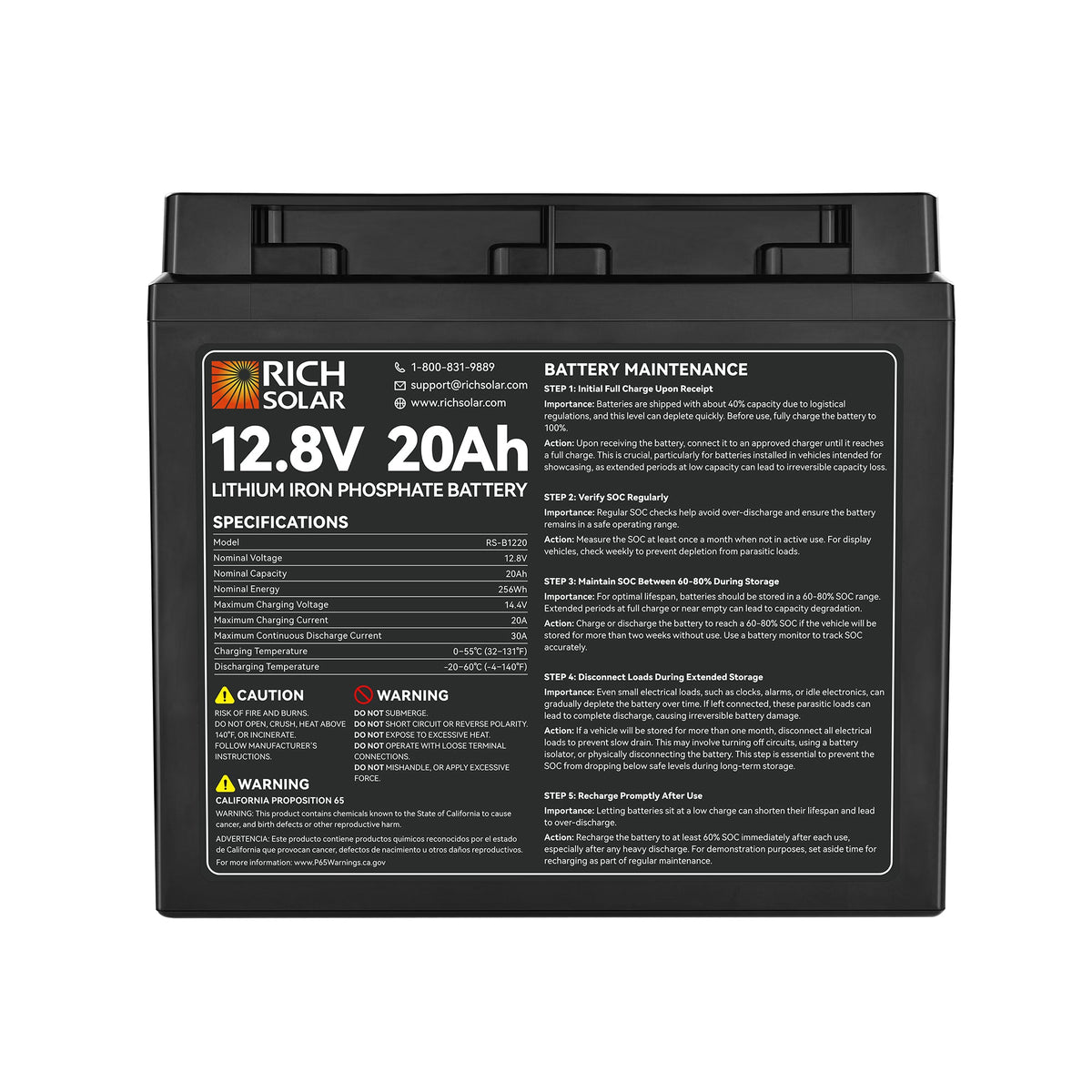 12V 20Ah LiFePO4 Battery