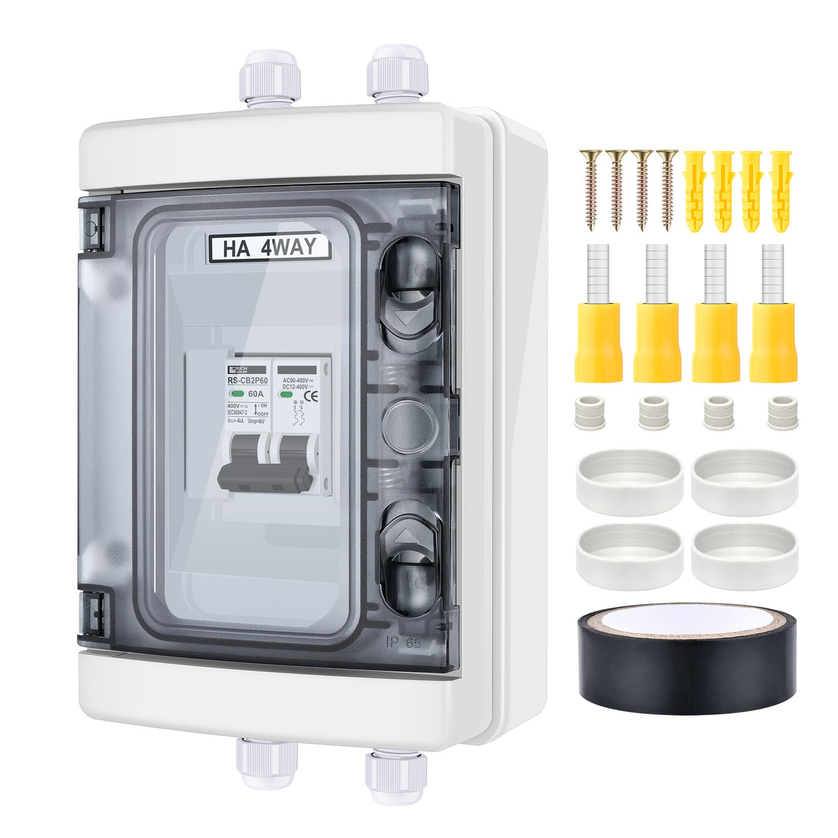 2-Pole Outdoor Solar Breaker Box with Isolator Switch