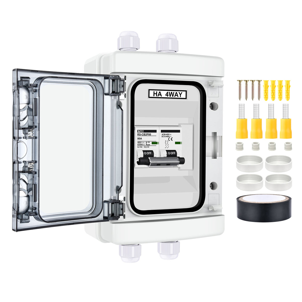 2-Pole Outdoor Solar Breaker Box with Isolator Switch