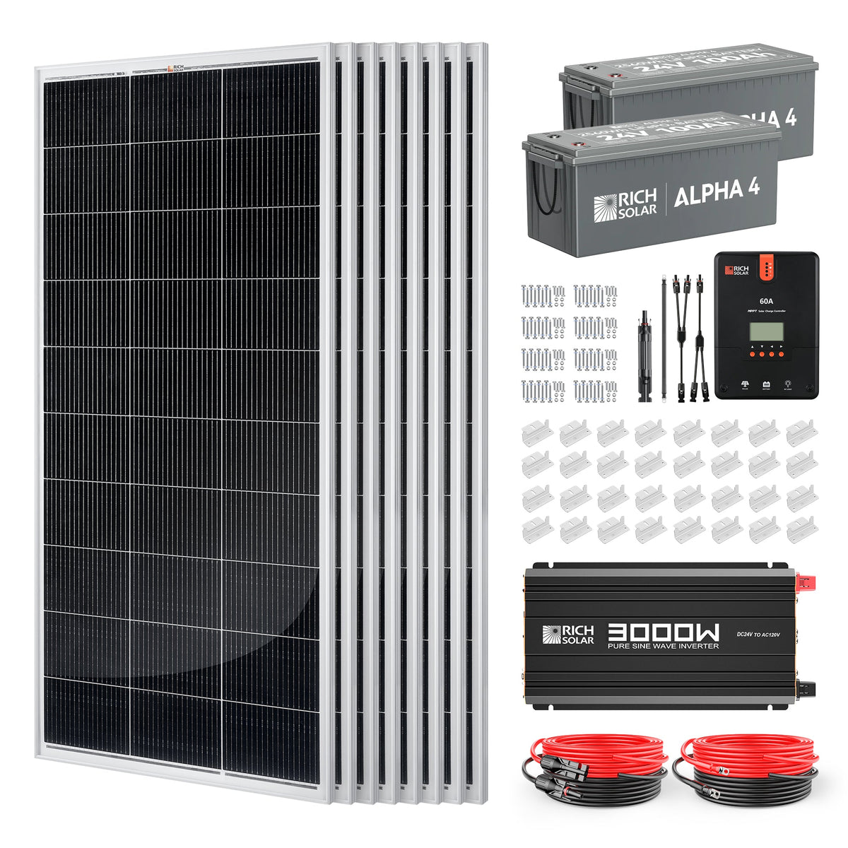 1600 Watt 24V Complete Solar Kit
