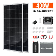 Complete 400W Solar Kit with Battery & Inverter | Off-Grid Solar Power System for RVs, Vans, Cabins & Backup Power | Complete Energy Solution