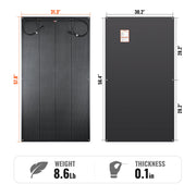 MEGA 200 PRO FLEX | 200W 24V Flexible Solar Panel | 360° Bendable, IP68 Waterproof, for RV Roofs, Marine, Off-Grid, and Overland Systems
