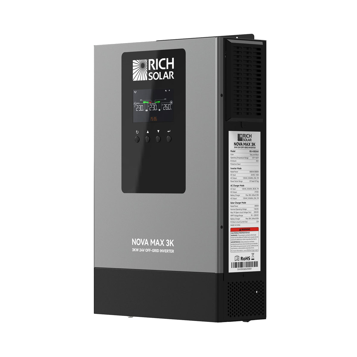 NOVA MAX 3K – 3,000W 24V Off-Grid Hybrid Inverter