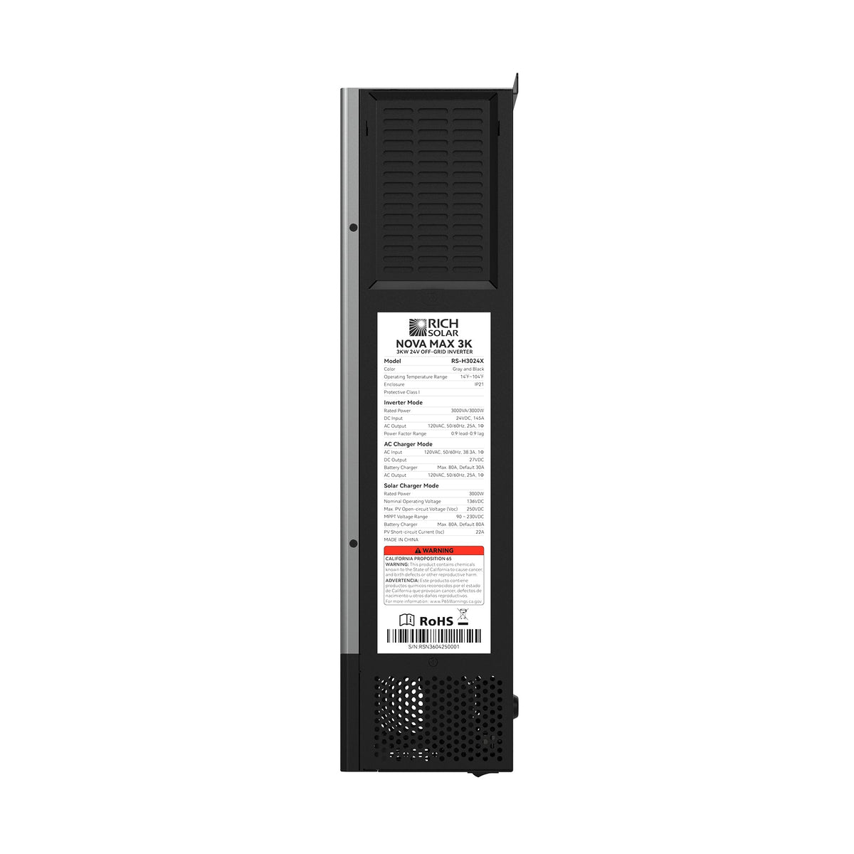 NOVA MAX 3K – 3,000W 24V Off-Grid Hybrid Inverter