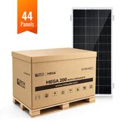 MEGA 200 – 200W 12V Solar Panel with 3/4 Z-Brackets