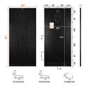 MEGA 200 Onyx – 200W 12V All-Black Solar Panel