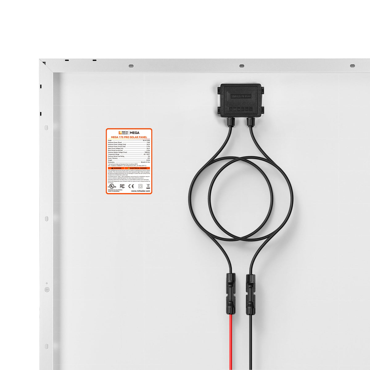 MEGA 175 Pro – 175W 24V Solar Panel with 20ft Cable