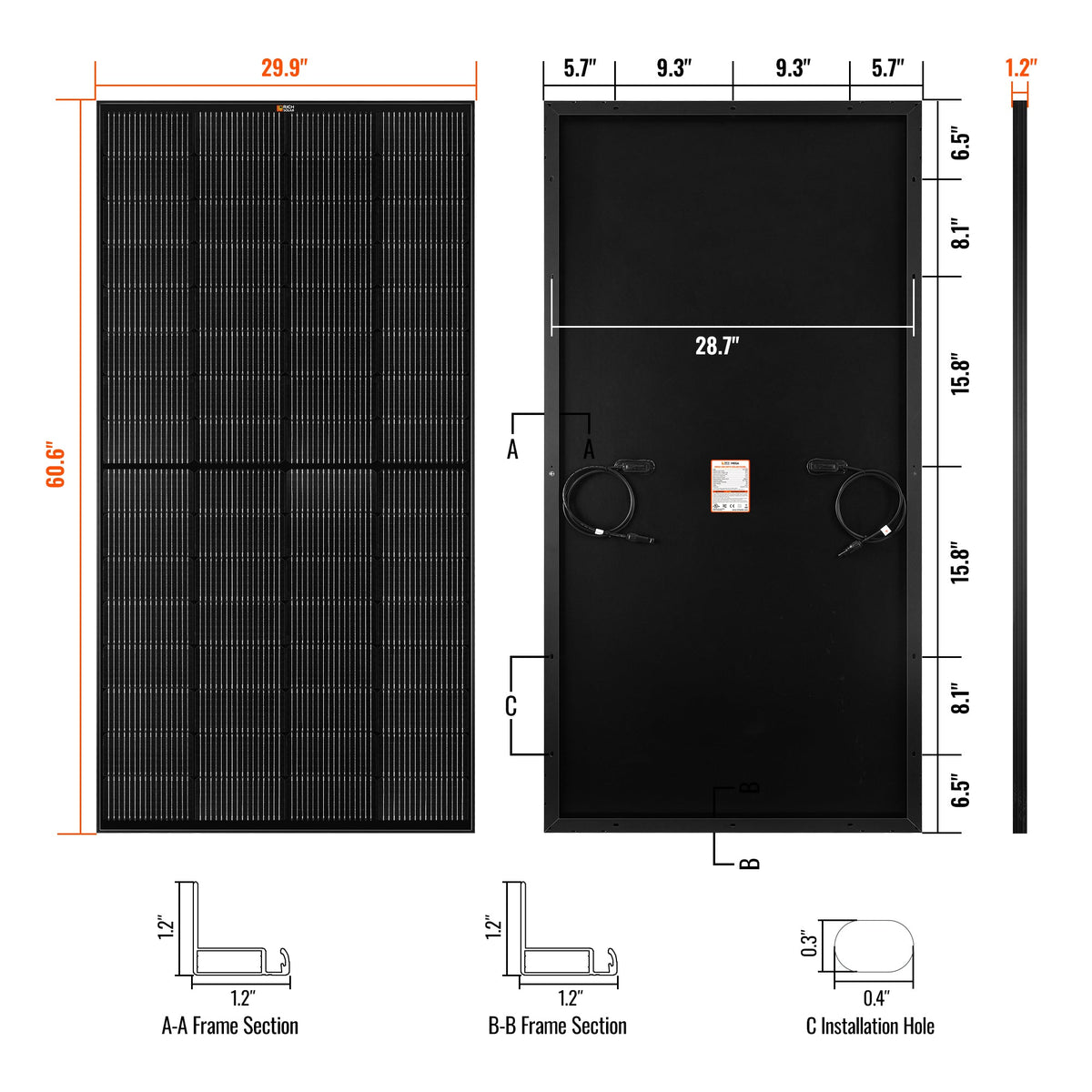 MEGA 250 Onyx – 250W 12V Black Solar Panel