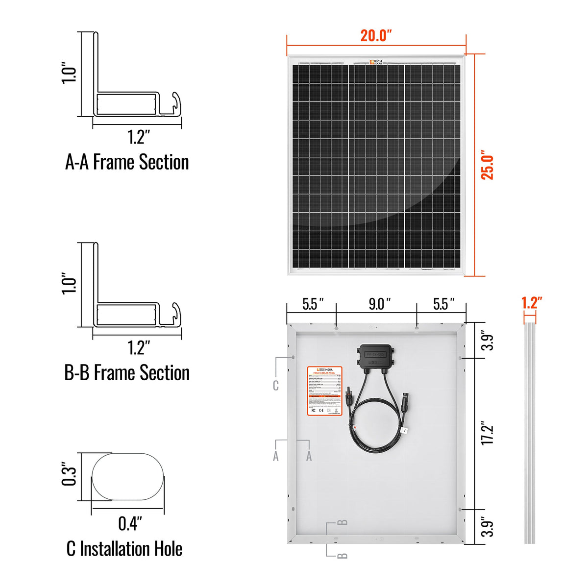 MEGA 55 – 55W 12V Solar Panel
