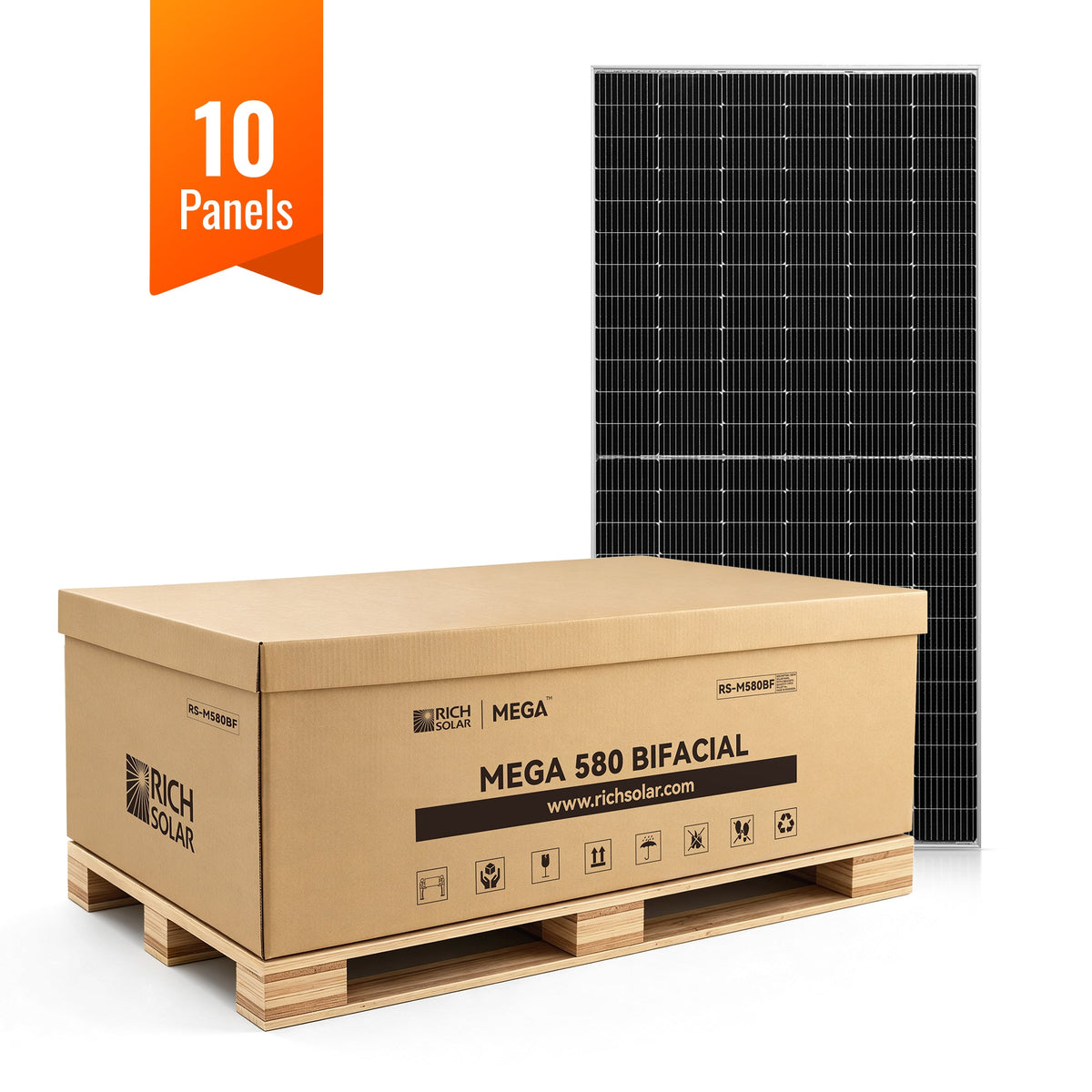 MEGA 580 Bifacial – 580W 24V Solar Panel Pallet