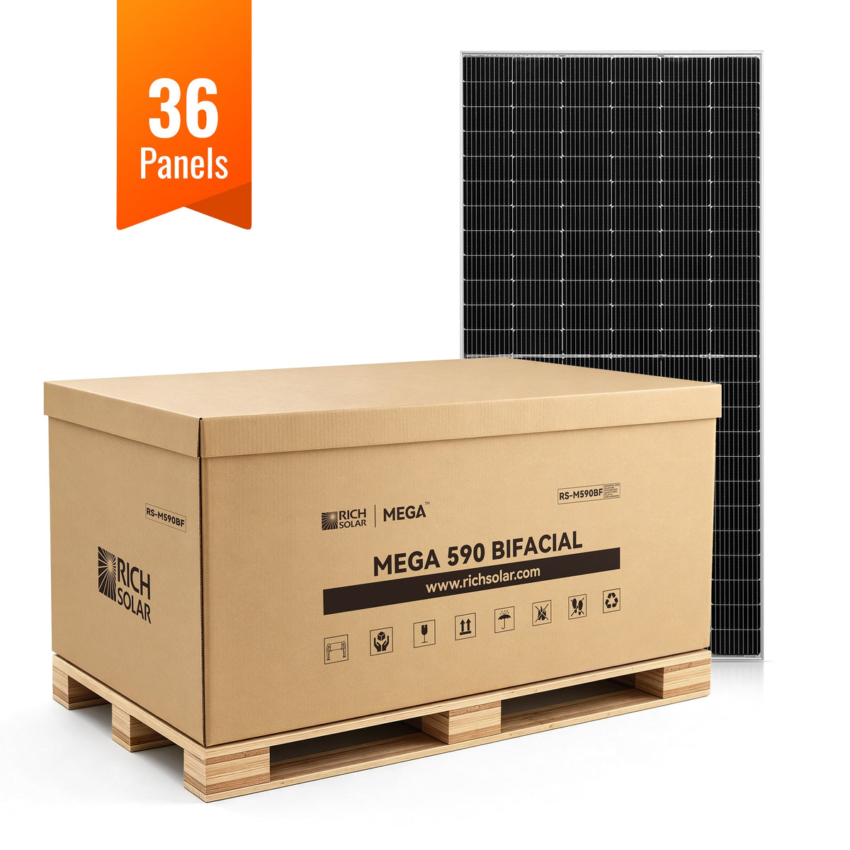 MEGA 590 Bifacial – 590W 24V Solar Panel Pallet