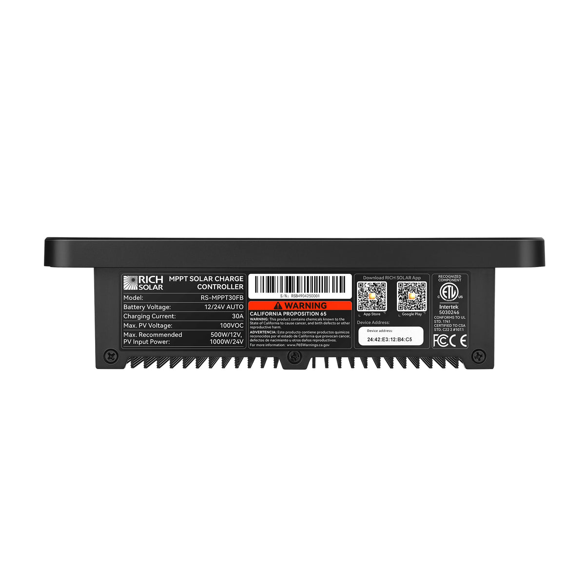 BRAVO PRO 30 – 30A MPPT Flush Mount Controller with Bluetooth