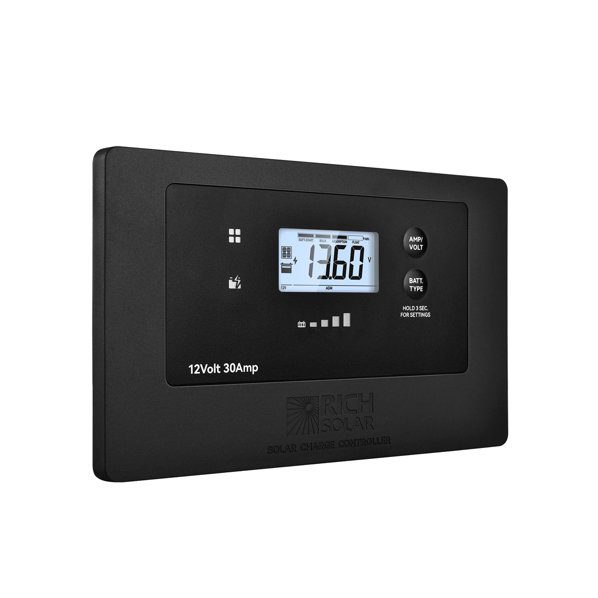 30A 12V PWM Flush Mount Controller – Negative Ground, Bluetooth