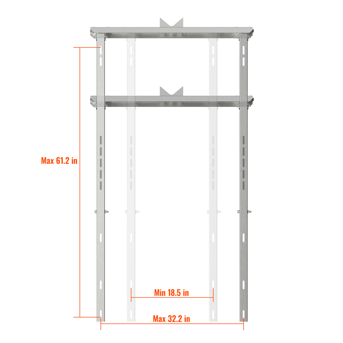 Adjustable Solar Pole Mount Kit – 2 Panels, 25–90° Tilt