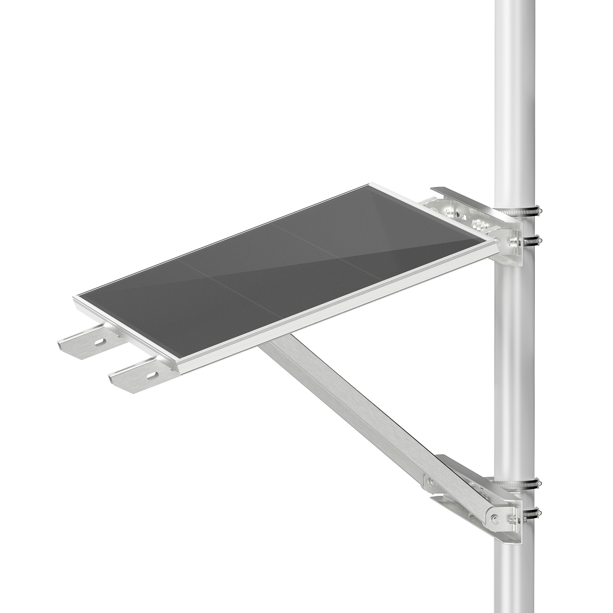 Adjustable Solar Pole Mount Kit – 1 Panel, 25–90° Tilt