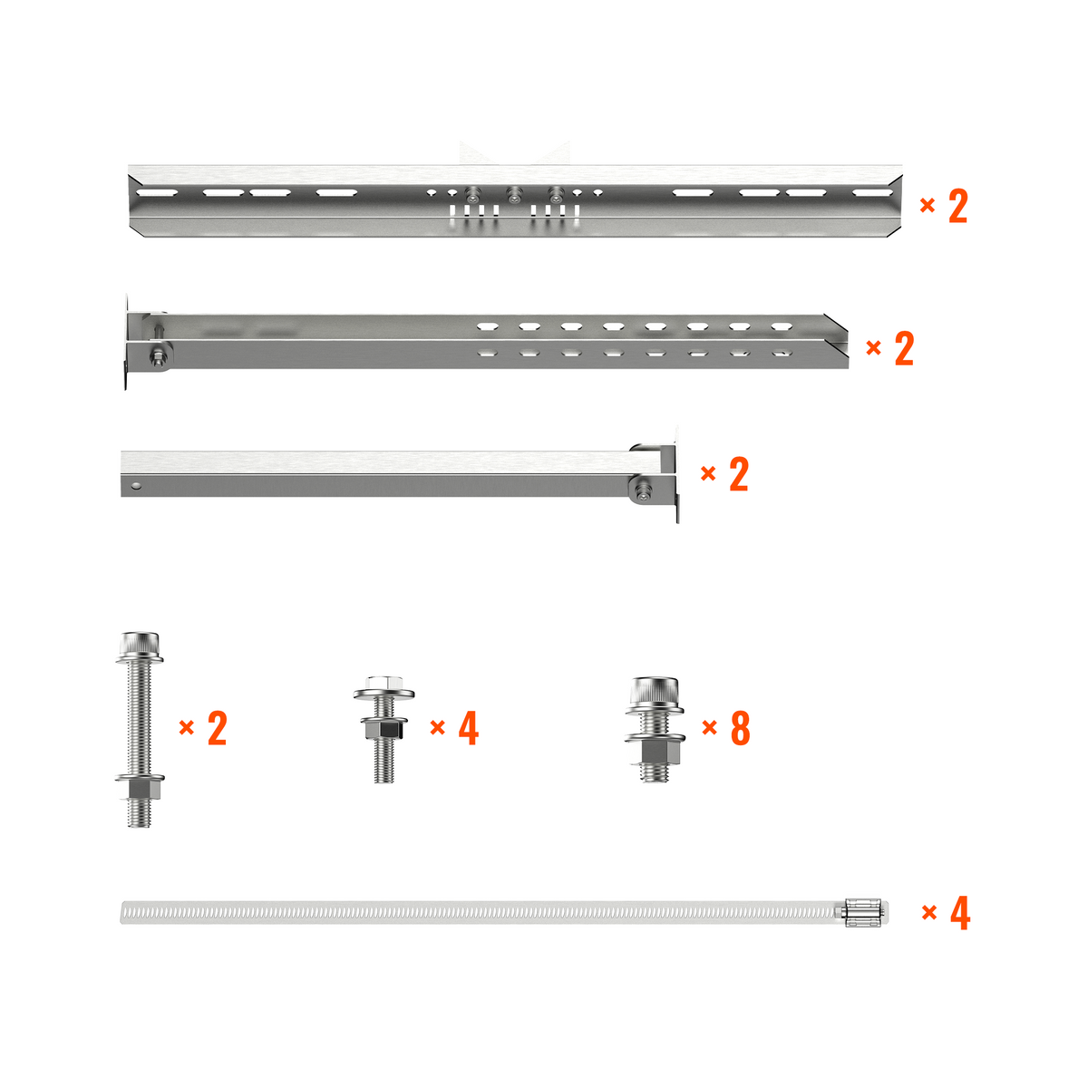 Adjustable Solar Pole Mount Kit – 1 Panel, 25–90° Tilt