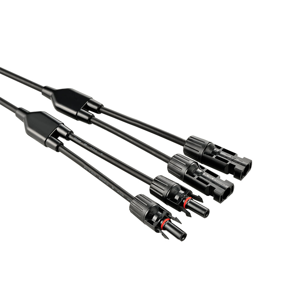 Y Branch 2-to-1 Solar Panel Parallel Adapters | Weatherproof PV Adapters for Solar Connection | Plug and Play