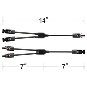 Y Branch 2-to-1 Solar Panel Parallel Adapters | Weatherproof PV Adapters for Solar Connection | Plug and Play