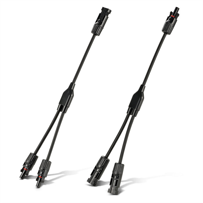 Y Branch 2-to-1 Solar Panel Parallel Adapters | Weatherproof PV Adapters for Solar Connection | Plug and Play