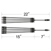 Y Branch Parallel Adapters 4-to-1 | 4-to-1 Weatherproof Parallel Adapters for Solar Panels | Easy to Install